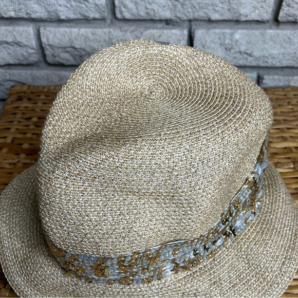 Eugenia Kim Straw Hat with Sequin Ribbon - Picture 2 of 6